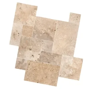 Rustica travertine french pattern pavers beige tiles