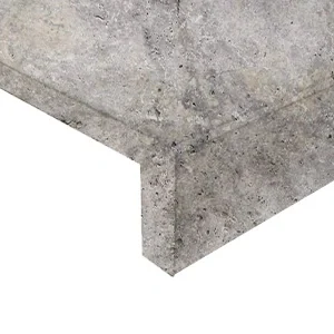 Silver travertine pool coping drop face rebate stone tiles